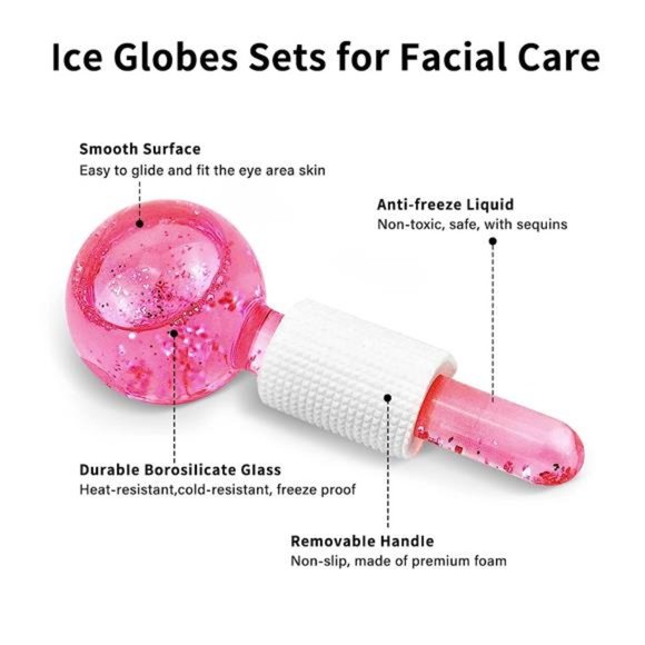 Ice Roller for Face, 2 PCS Ice Globes for Facials Massager, Freezer Safe - Picture 2 of 6